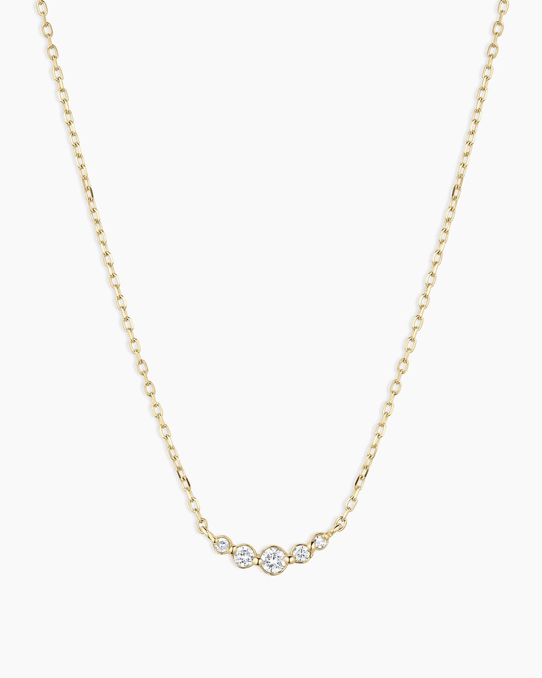 Elle Diamond Cluster Necklace || option::14k Solid Gold