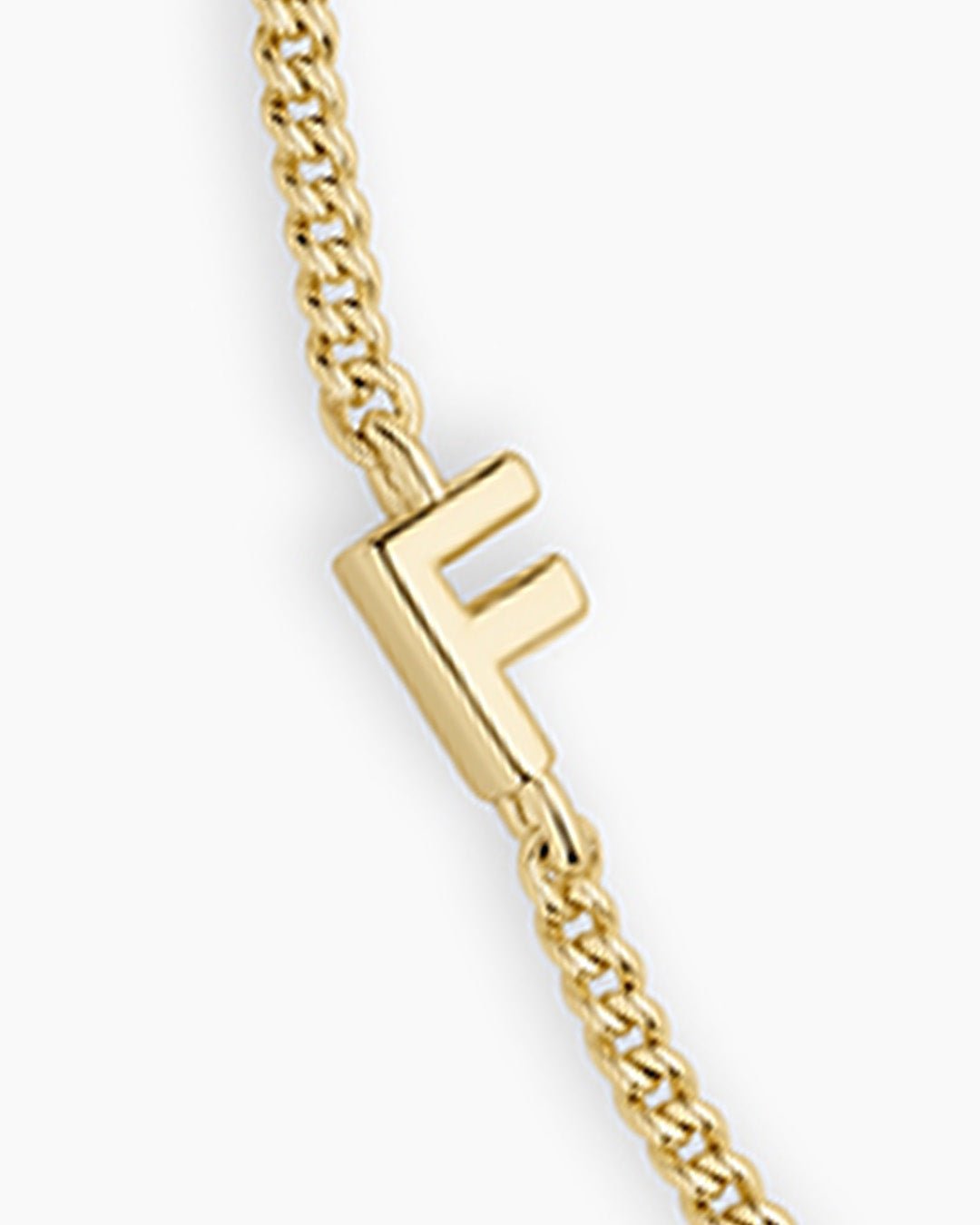 Wilder Mini Alphabet Bracelet || option::18k Gold Plated, F