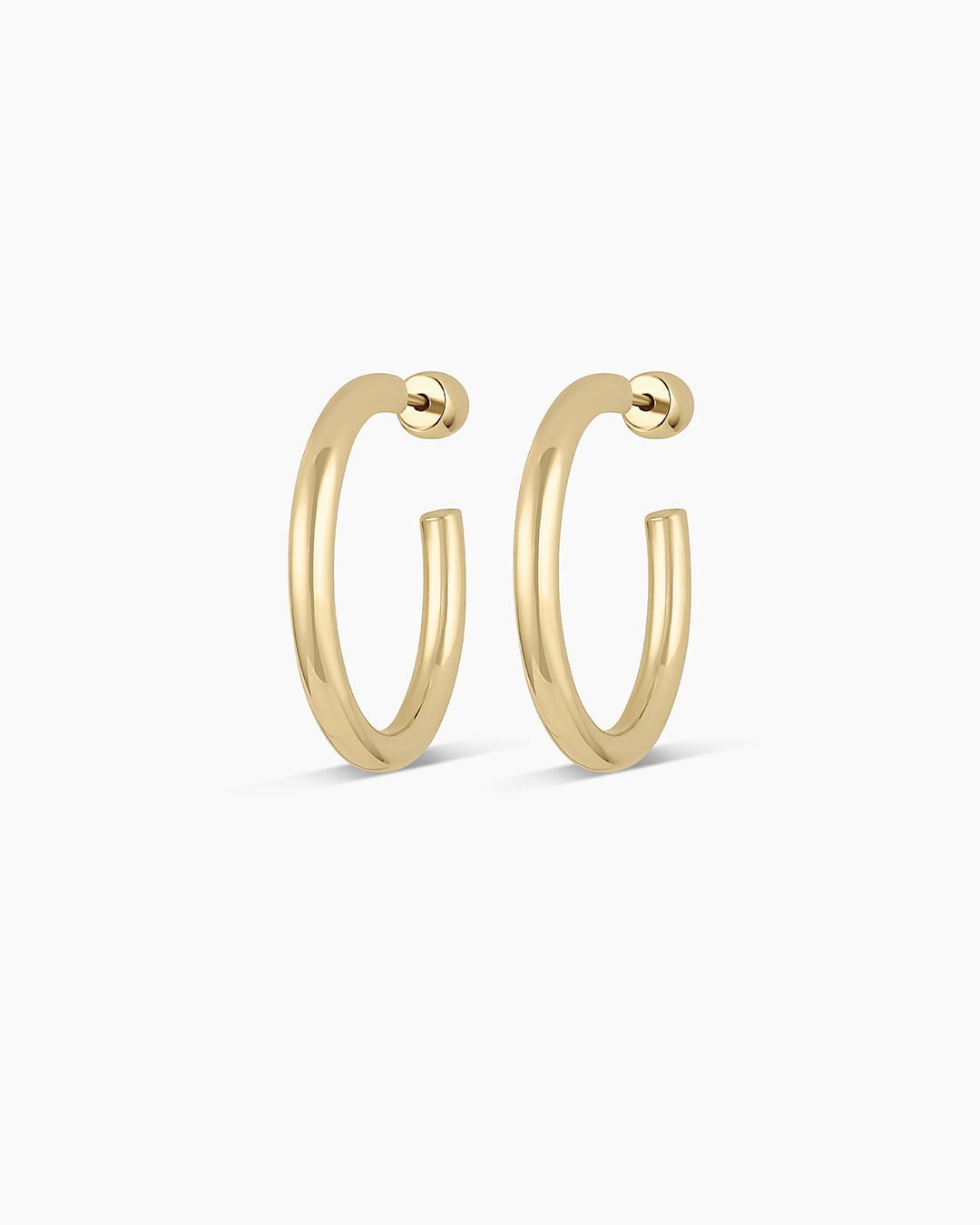 14k Gold Carter Hoops || option::14k Solid Gold, 25mm