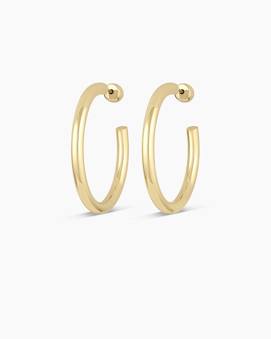 14k Gold Carter Hoops || option::14k Solid Gold, 30mm