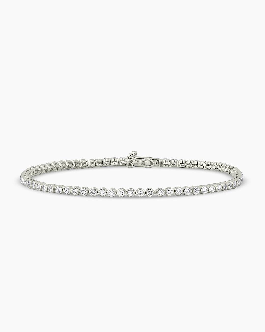 Classic Diamond Tennis Bracelet || option::14k Solid White Gold