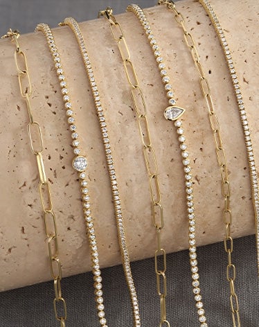 solid gold and diamond tennis bracelets