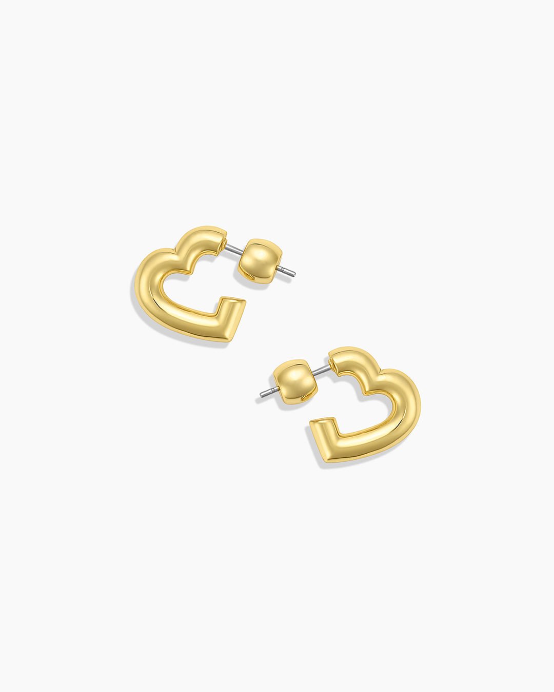 Lou Statement Heart Huggies || option::18k Gold Plated