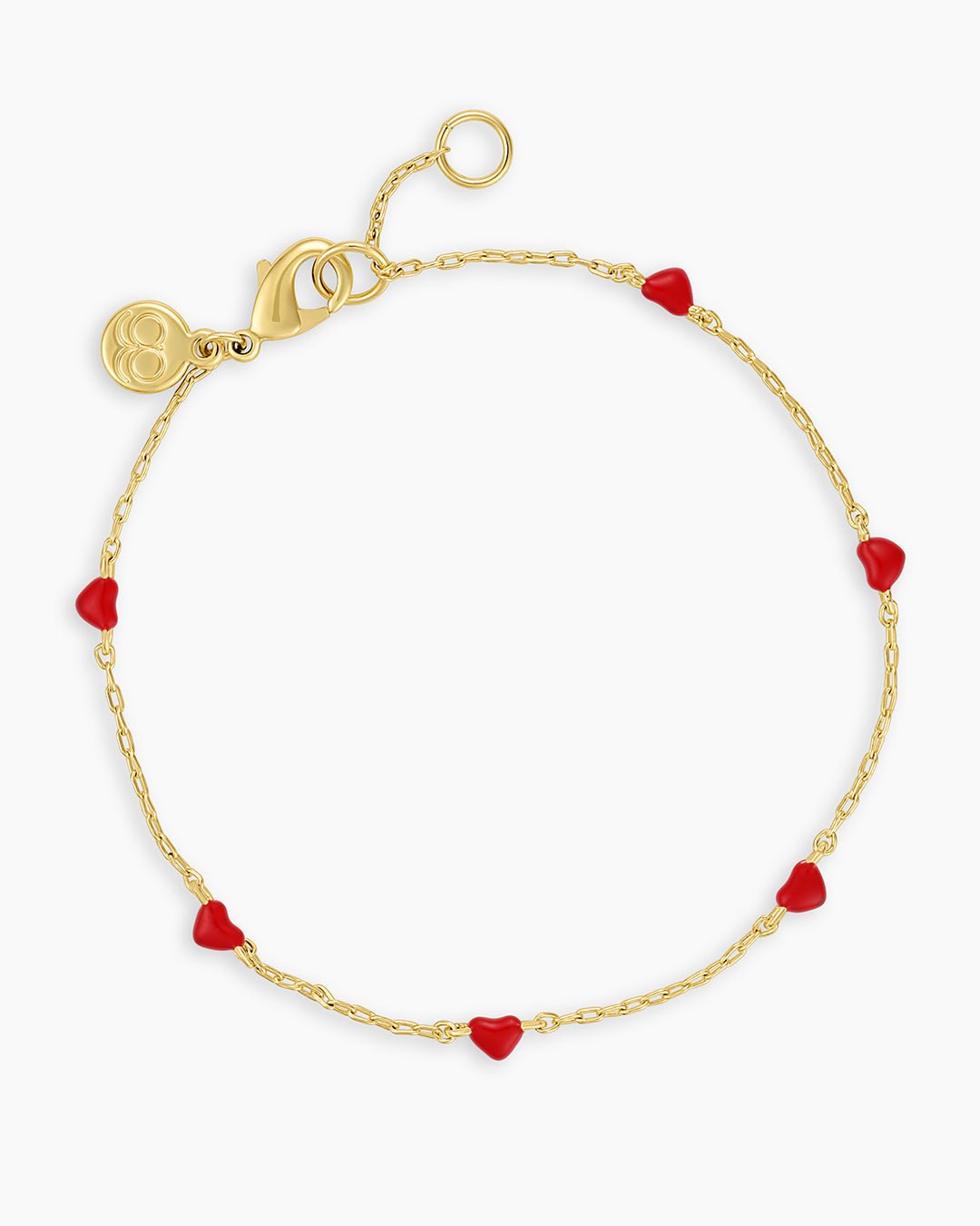 Amour Bracelet Red Enamel || option::18k Gold Plated