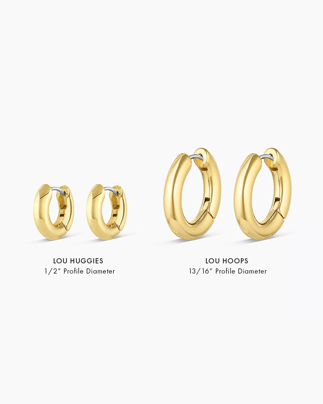 Lou Hoops chunky hoops bold hoop earrings || option::18k Gold Plated