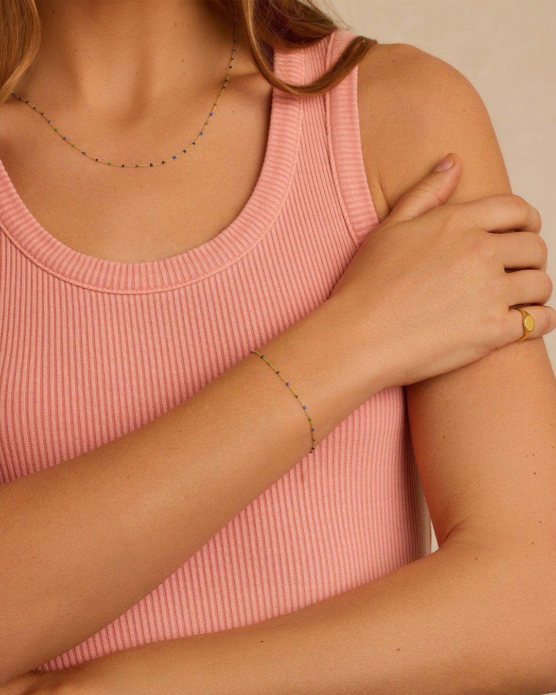 Capri Bracelet || option::18k Gold Plated, Laguna