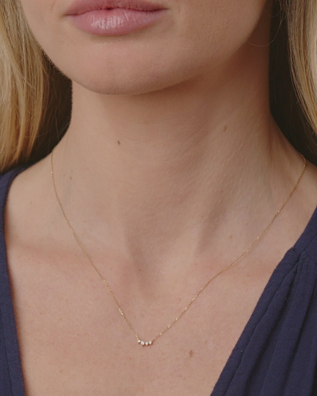 Diamond Cluster Necklace || option::14k Solid Gold