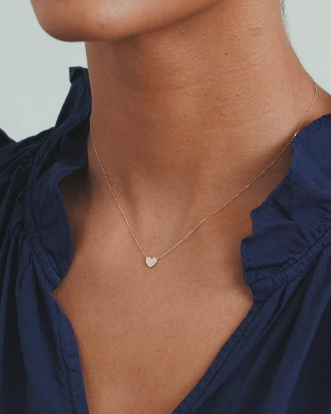 Diamond Bond Necklace || option::14k Solid Gold, Single - Diamonds Right