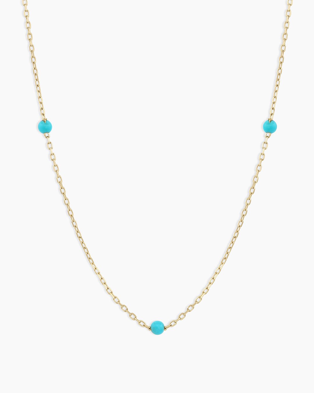 Turquoise Newport Necklace || option::14k Solid Gold